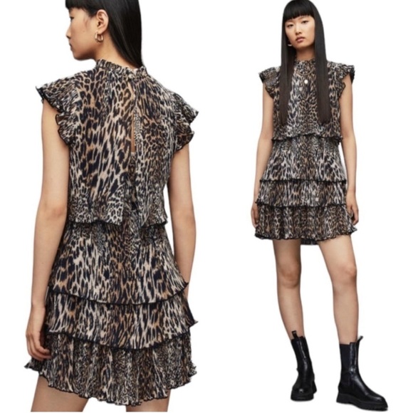 All Saints Dresses & Skirts - NWT AllSaints Antheia kiku Mini dress in brown Sz US 0 reg $299